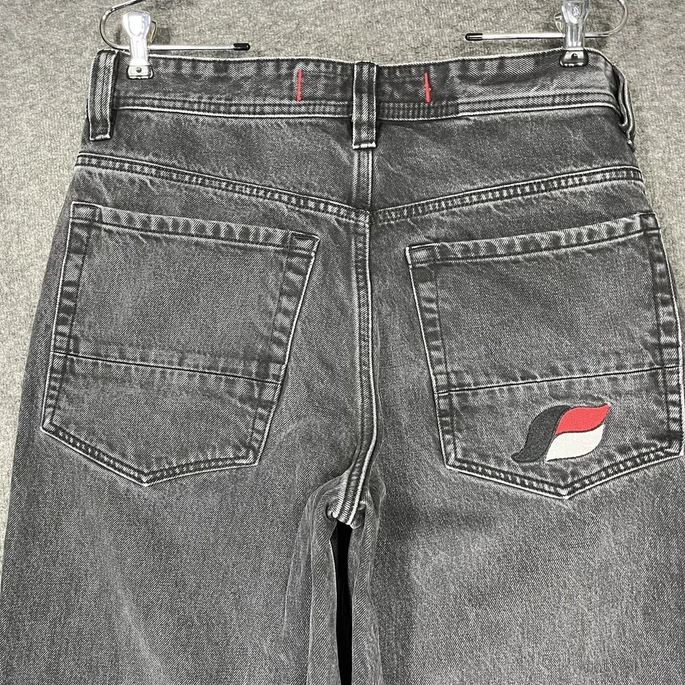 Kik Wear Jeans Mens 32x32 Black Wide Leg Baggy Streetwear Rave Epik Chill